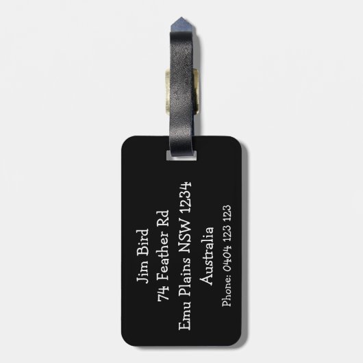 Vreemde sluiting van een Emu in Australië Bagagelabel (Achterkant verticaal)