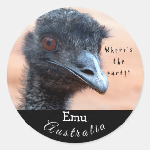 Vreemde sluiting van een Emu in Australië Ronde Sticker