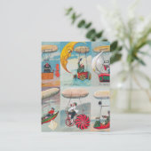 vreemde steampunk-luchtmachines waanzinnige uitvin briefkaart (Staand voorkant)