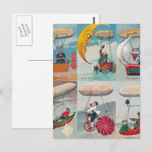 vreemde steampunk-luchtmachines waanzinnige uitvin briefkaart (Voorkant / Achterkant)