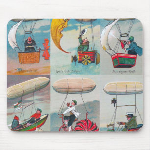 vreemde steampunk-luchtmachines waanzinnige uitvin muismat