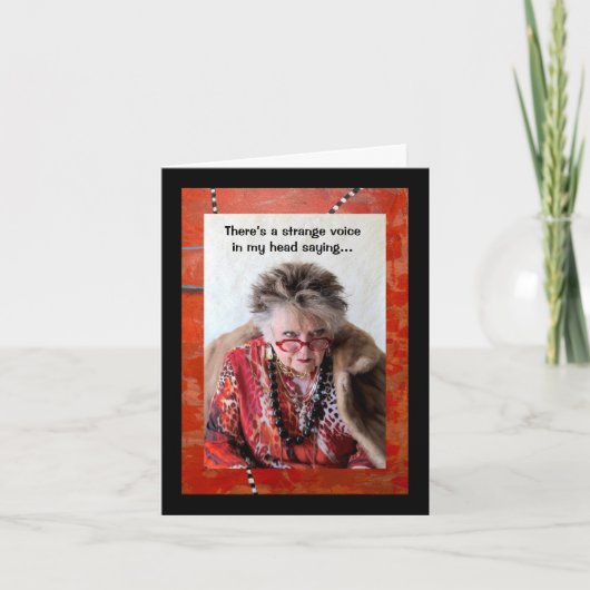 Vreemde stem in Mijn hoofd Gevouwen Wenskaart Kaart (Voorkant)