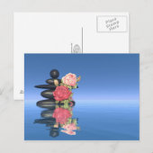 Vreemde stenen en bloem - 3D rendering Briefkaart (Voorkant / Achterkant)