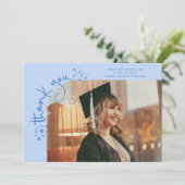 Vreemde sterren IJzig blauwe grad foto Bedankt Aankondiging (Staand voorkant)