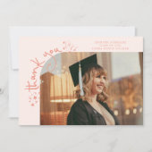 Vreemde Sterren Perzik Grad Foto Bedankt Aankondiging (Voorkant)