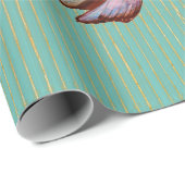 VREEMDE STRIPEN IN GROENE RUIMTE EN BUTTERFLIES CADEAUPAPIER (Rol Hoek)