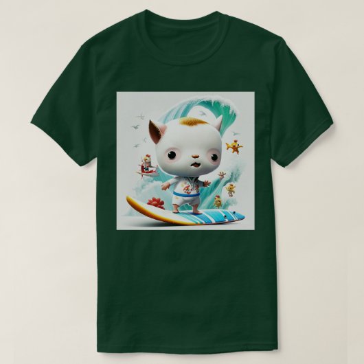Vreemde surferwereld t-shirt (Design voorkant)