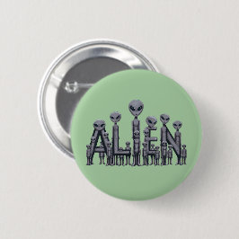 Vreemde tekst ronde button 5,7 cm