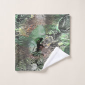Vreemde textuur in grijs groen met abstracte sched bad handdoek (Wasdoekje)