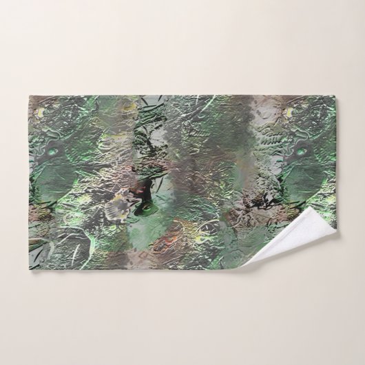 Vreemde textuur in grijs groen met abstracte sched bad handdoek (Handdoek)
