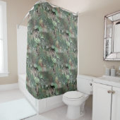 Vreemde textuur in grijs groen met abstracte sched douchegordijn (In situ)