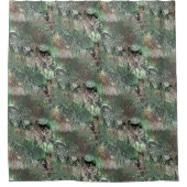 Vreemde textuur in grijs groen met abstracte sched douchegordijn (Voorkant)