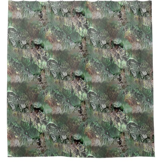 Vreemde textuur in grijs groen met abstracte sched douchegordijn (Voorkant)