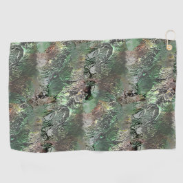 Vreemde textuur in grijs groen met abstracte sched golfhanddoek