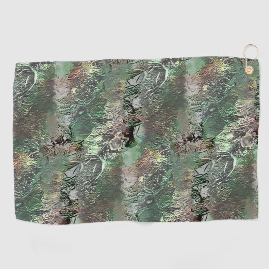 Vreemde textuur in grijs groen met abstracte sched golfhanddoek (Horizontaal)