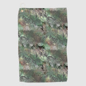 Vreemde textuur in grijs groen met abstracte sched golfhanddoek (Voorkant)