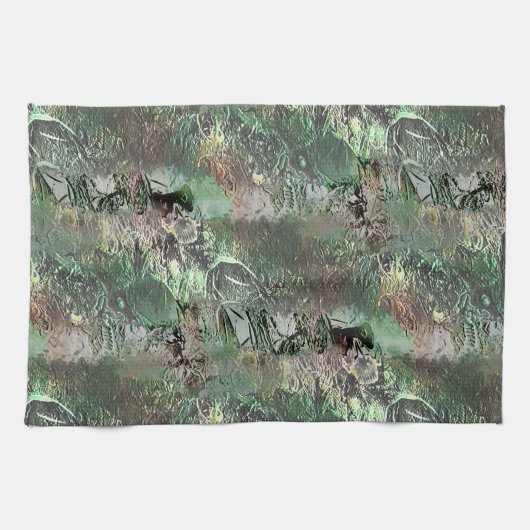 Vreemde textuur in grijs groen met abstracte sched theedoek (Horizontaal)