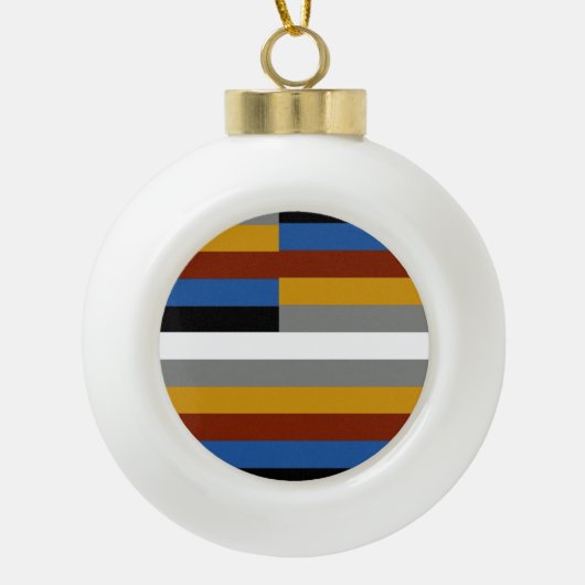 Vreemde trotsvlag keramische bal ornament (Voorkant)