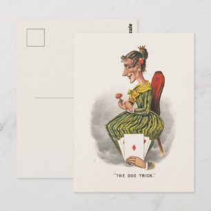 Vreemde Truc Victoriaanse Caricatuur Gestreept Jur Briefkaart