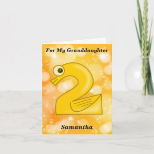 Vreemde tweede verjaardag voor mijn kleindochter kaart