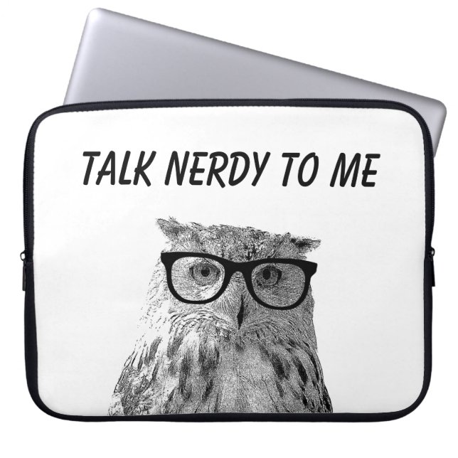 Vreemde uil met nerdy-glazen hoes voor een laptop (Voorkant)