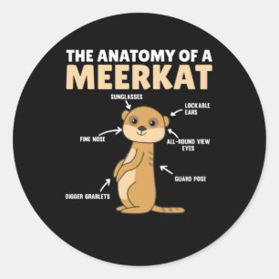Vreemde uitleg van de anatomie van een Meerkat Ronde Sticker