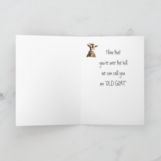 Vreemde verjaardag, Over the Hill, Old Goat Humor Kaart (Binnen)
