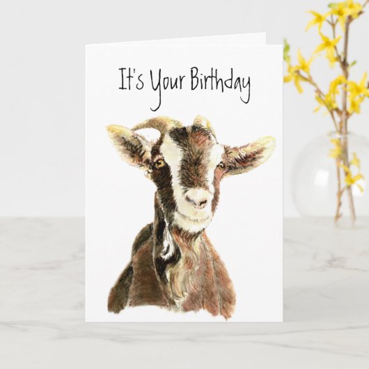 Vreemde verjaardag, Over the Hill, Old Goat Humor Kaart (Gele Bloem)