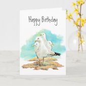 Vreemde verjaardag, van de zeegang, vogels kaart (Gele Bloem)