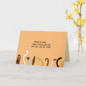 Vreemde verjaardag voor Crazy Cat Lady Senior Old  Kaart (Gele Bloem)