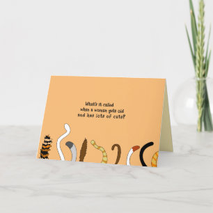 Vreemde verjaardag voor Crazy Cat Lady Senior Old  Kaart