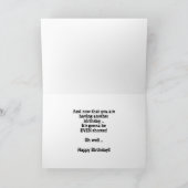 Vreemde verjaardag Wint voor tante, roze op wit. Kaart (Binnen)