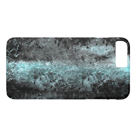Vreemde vezelstructuur in helder blauw en zwart Case-Mate iPhone case (Achterkant (Horizontaal))