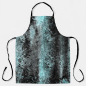 Vreemde vezelstructuur in helder blauw en zwart schort (Voorkant)