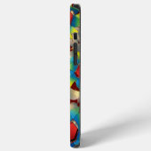 Vreemde virtuele bloemen, blauwachtige bloemblader iPhone hoesje (Linkerkant)