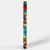 Vreemde virtuele bloemen, blauwachtige bloemblader iPhone hoesje (Rechterkant)