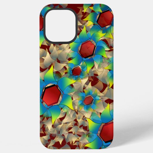 Vreemde virtuele bloemen, blauwachtige bloemblader iPhone hoesje (Achterkant)