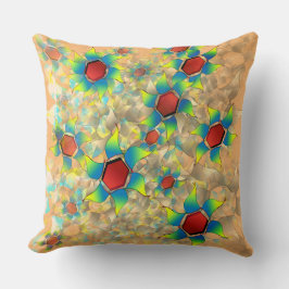 'Vreemde virtuele bloemen', blauwe bladen op sinaa Kussen