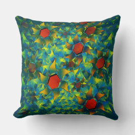 Vreemde virtuele bloemen, verbrande bladen op donk kussen