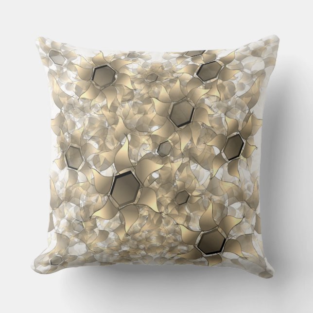 'Vreemde virtuele bloemen', witte blokjes Kussen (Voorkant)