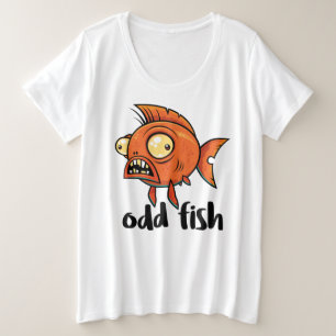 Vreemde Vis Grappige Snavelige Oranje Goudvis Cart Grote Maat T-shirt