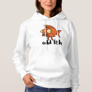 Vreemde Vis Grappige Snavelige Oranje Goudvis Cart Hoodie