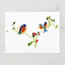 Vreemde vogels op een briefkaart