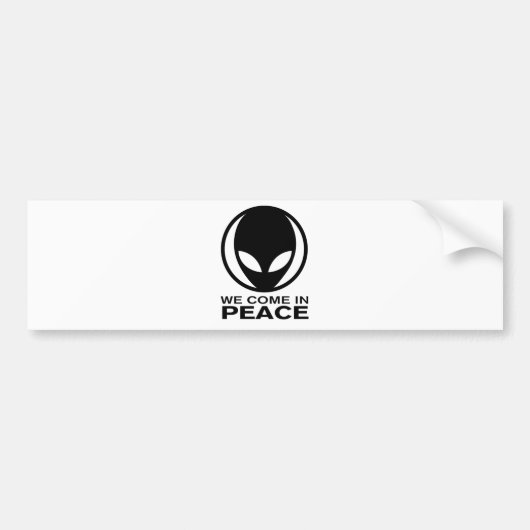 Vreemde vreemdeling die we in vrede brengen bumpersticker (Voorkant)