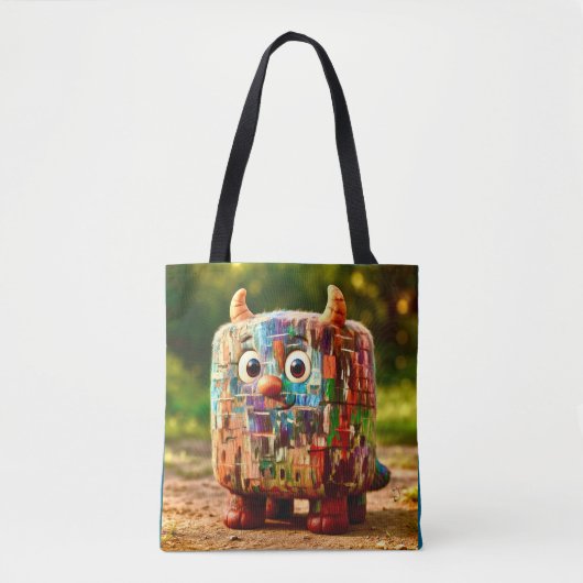Vreemde Vrienden – Poster van Patchwork Kubus Mons Tote Bag (Voorkant)
