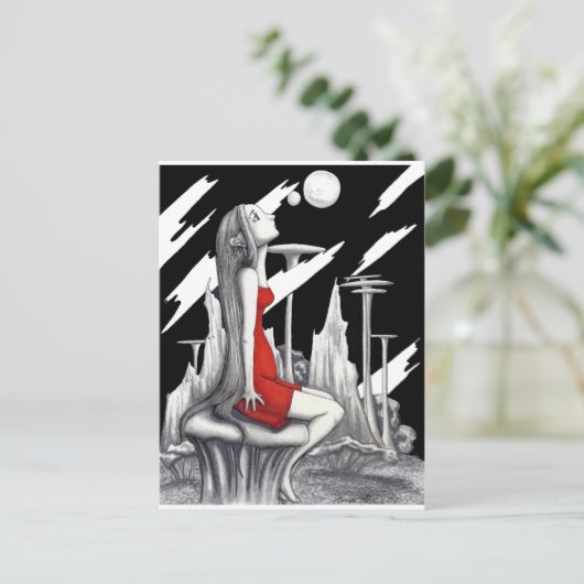 vreemde wereld briefkaart (Staand voorkant)