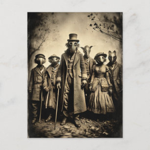 Vreemde wezens in een  foto briefkaart