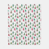 Vreemde Whimsical Gedecoreerde Kerstbomen Doodles Fleece Deken (Voorkant)