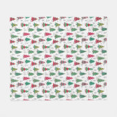Vreemde Whimsical Gedecoreerde Kerstbomen Doodles Fleece Deken (Voorkant (Horizontaal))