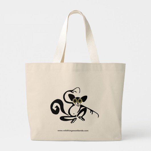 Vreemde wilde dieren -AYE-AYE -Bedreigde soorten- Grote Tote Bag (Achterkant)